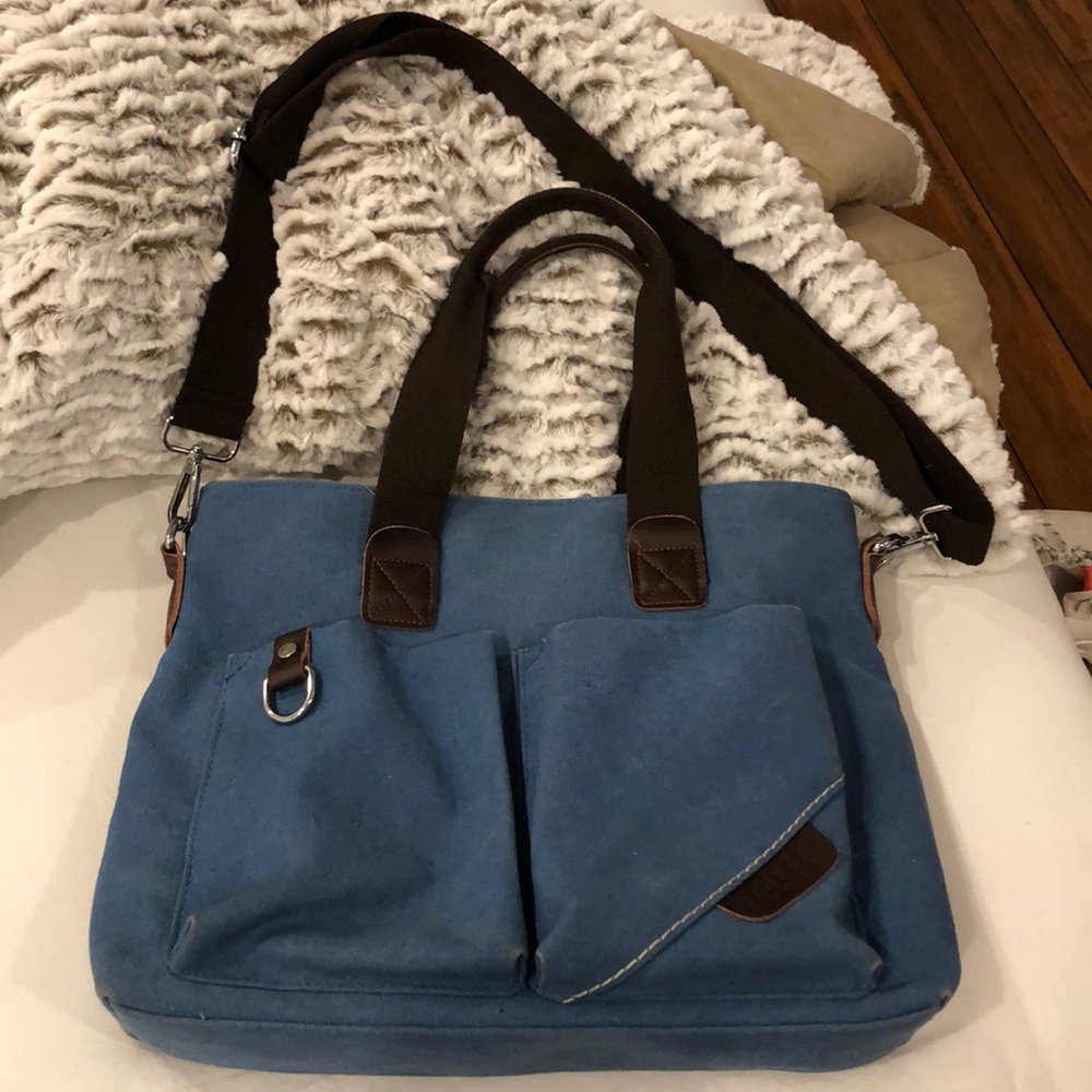Blue/brown casual bag